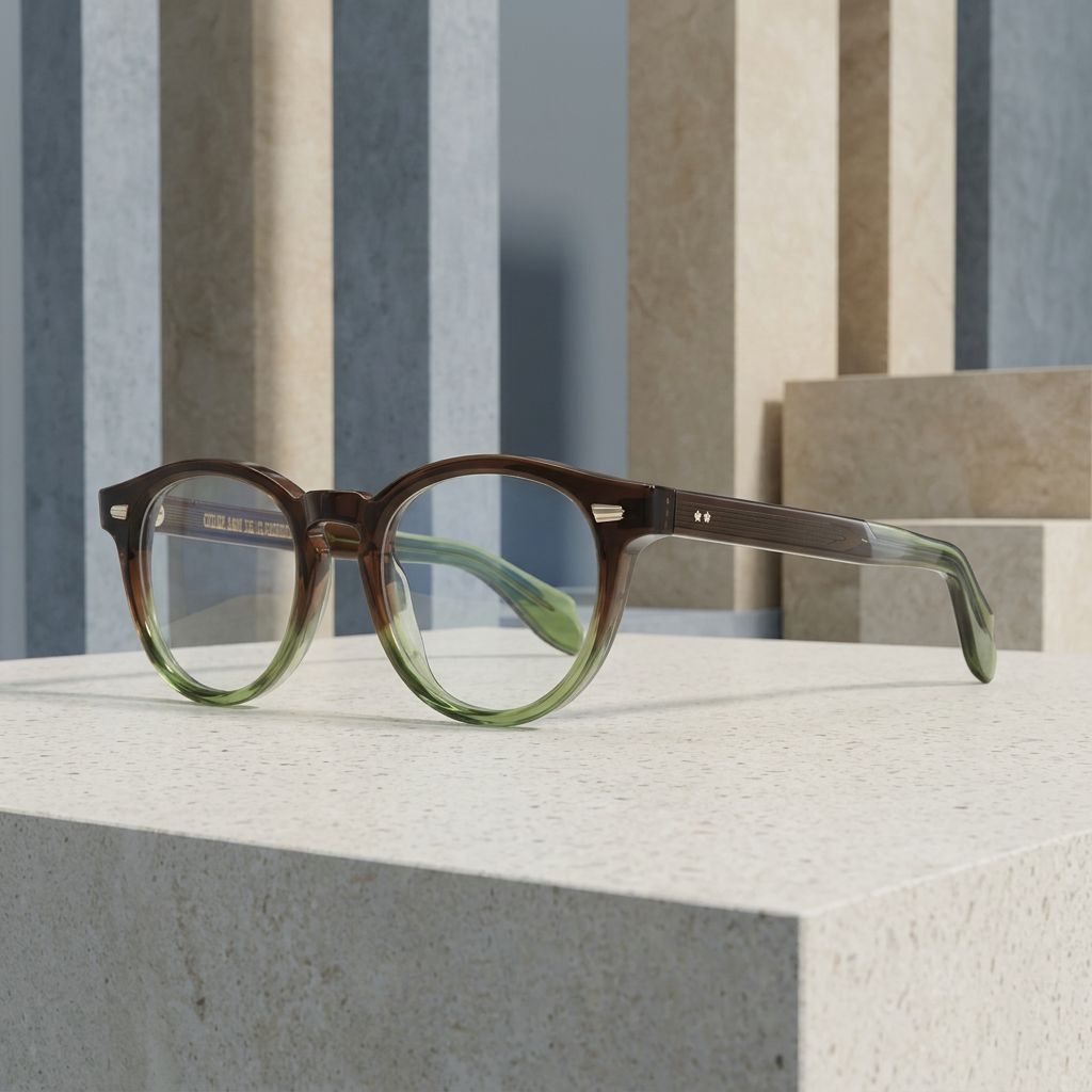 Cutler & Gross 9378 Round Optical Grad Green — Selezione PETRA